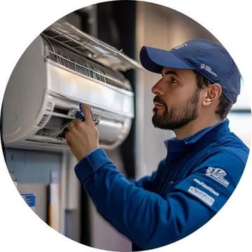 Técnico realizando serviço de instalação e manutenção de ar-condicionado em Taquarana AL